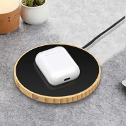 Bamboo Wireless Charger with LED Logo Display