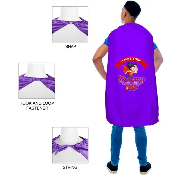 Adult Super Hero Satin Cape (Full Color)