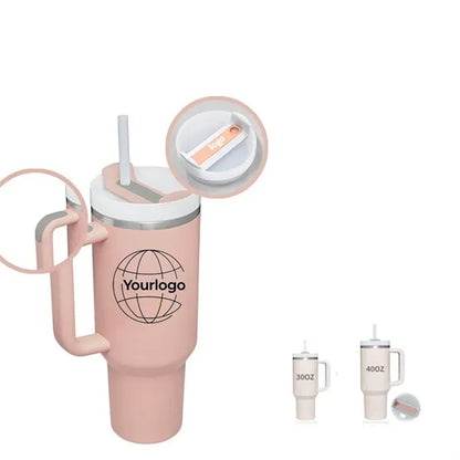 Custom Large Capacity Handle Car Cup With Straw Lid