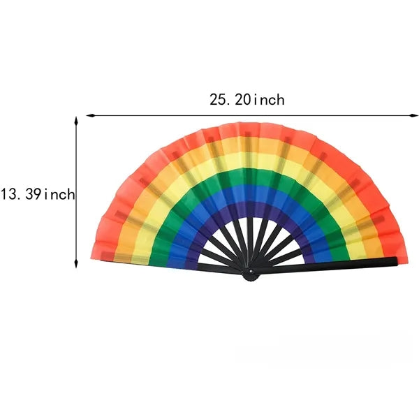 Festival party dancing decorative rainbow large folding fan