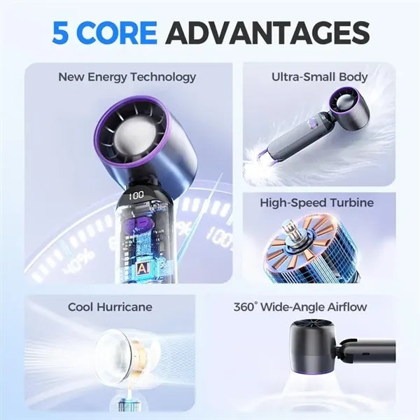 Pocket 3-in-1 Hand Folding High-speed Turbine Fan
