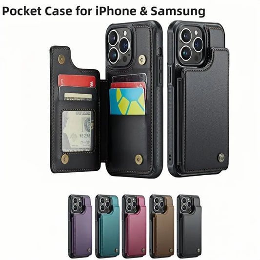 RFID Blocking iPhone Samsung Wallet With Stand