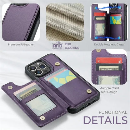 RFID Blocking iPhone Samsung Wallet With Stand
