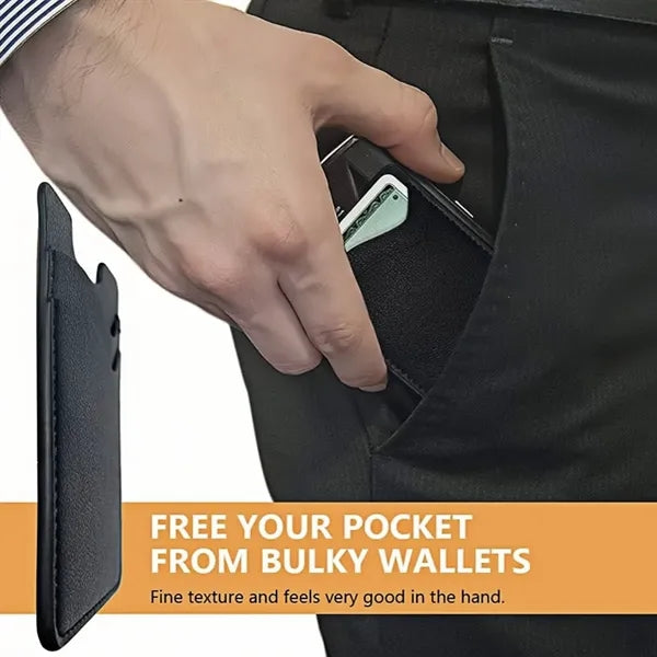 Slim Leather Card Holder For Phone