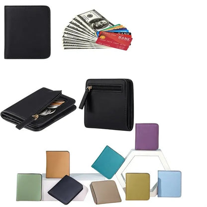 Slim RFID Blocking Leather Wallet for Women Unisex