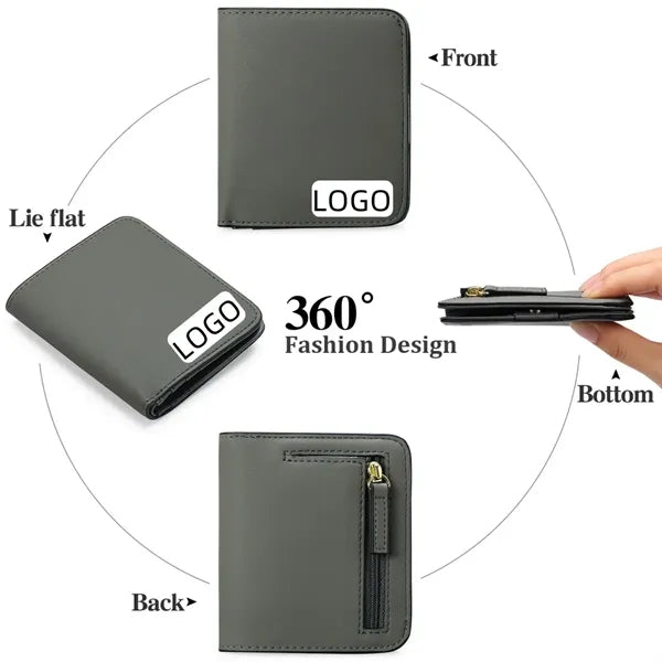 Slim RFID Blocking Leather Wallet for Women Unisex