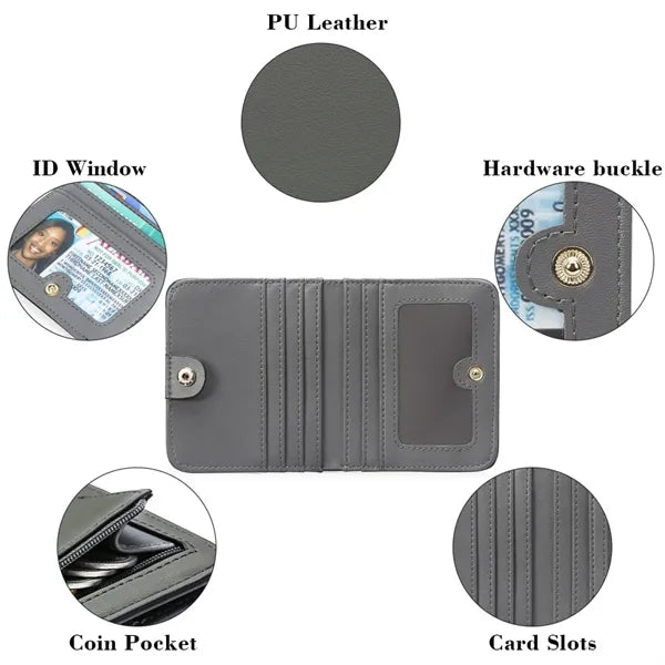 Slim RFID Blocking Leather Wallet for Women Unisex