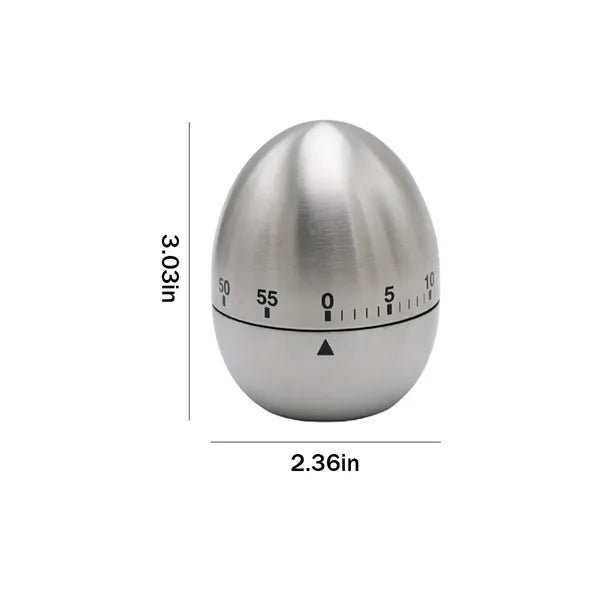 Stainless Steel Mechanical Egg Shape Timer
