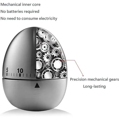 Stainless Steel Mechanical Egg Shape Timer