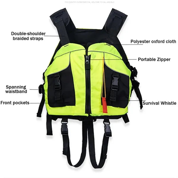 Beetle Style Life Jacket Vest With Pockets And Whistle