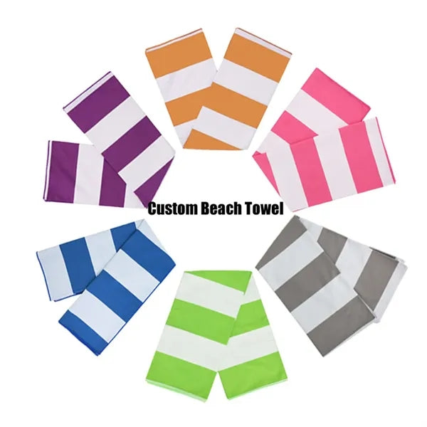 Quick Dry Striped Microfiber Beach Towel
