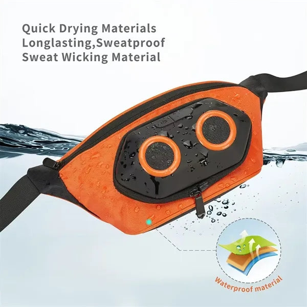 Outdoor Waterproof Speaker Waist Pack With Adjustable Strap
