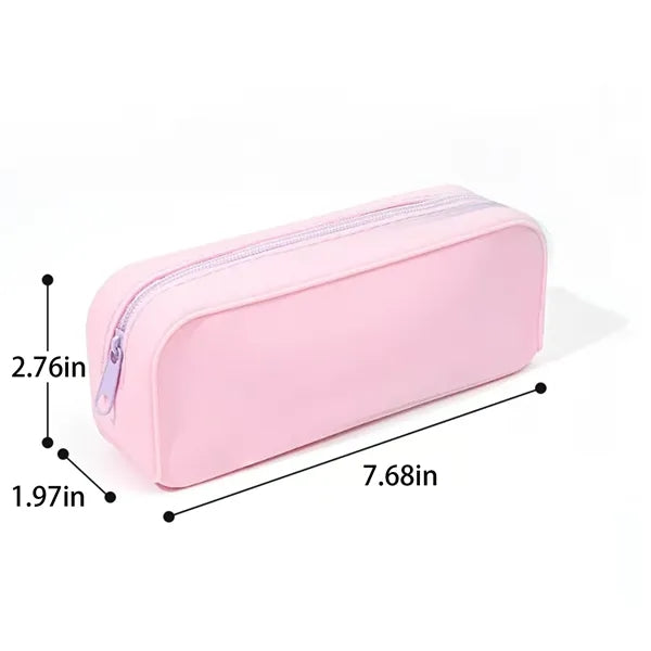 Trendy Silicone Pencil Pouch With Zipper For Students