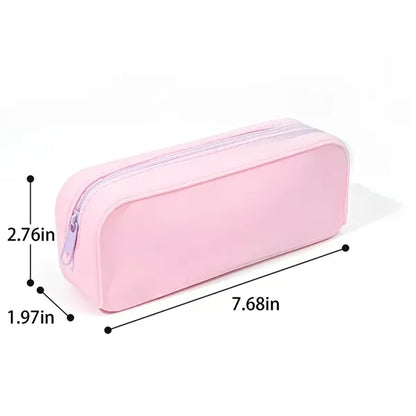Trendy Silicone Pencil Pouch With Zipper For Students