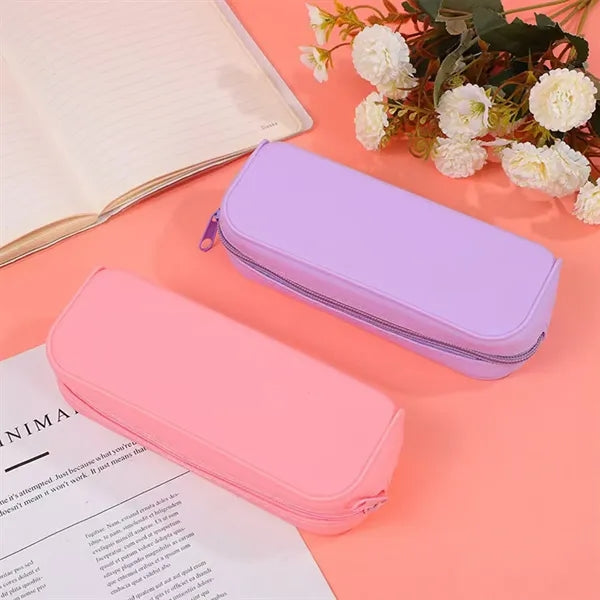 Trendy Silicone Pencil Pouch With Zipper For Students