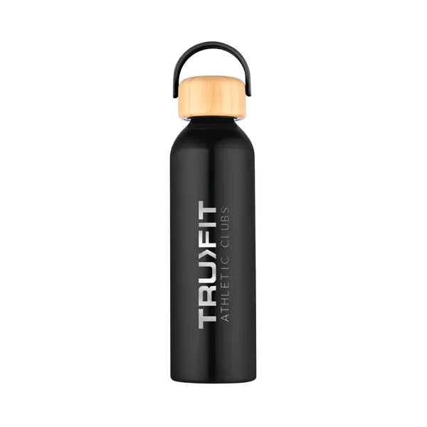 24 oz Recycled Aluminum Bottle with Bamboo Lid