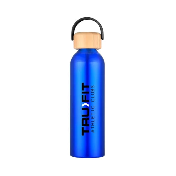 24 oz Recycled Aluminum Bottle with Bamboo Lid