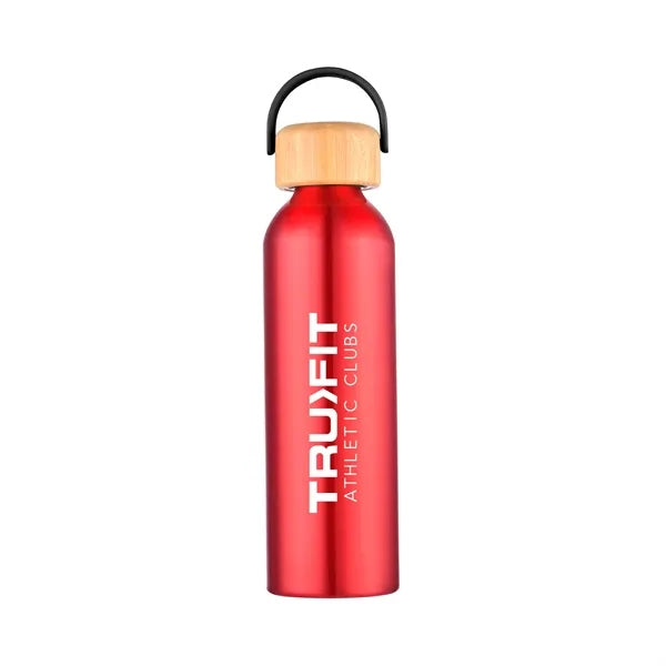 24 oz Recycled Aluminum Bottle with Bamboo Lid