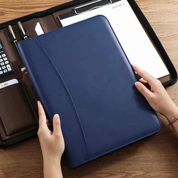 A4 Conference Padfolio Zippered Calculator