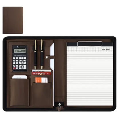 A4 Conference Padfolio Zippered Calculator