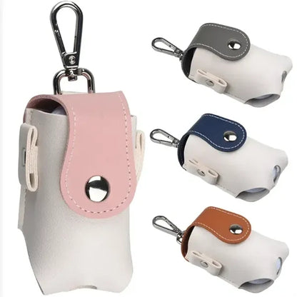 PortableGolf Ball Pouch Pu Leather Hang On Waist Gift