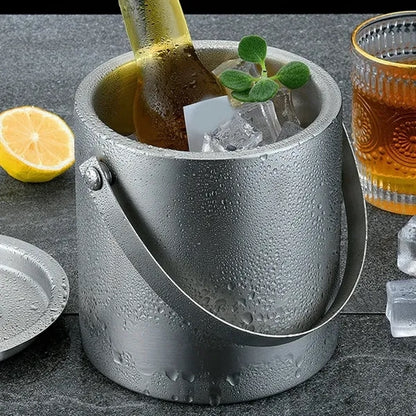 1.4L Double-Wall Stainless Steel Insulated Ice Bucket