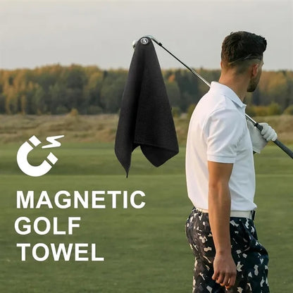 Magnetic Microfiber Waffle Golf Towels with Carabiner Clip