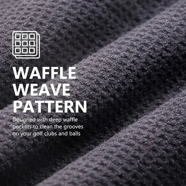 Magnetic Microfiber Waffle Golf Towels with Carabiner Clip