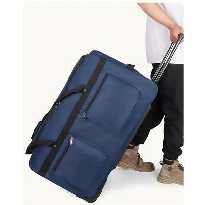 32-40" Large Foldable Travel Wheeled Rolling Duffel Bags