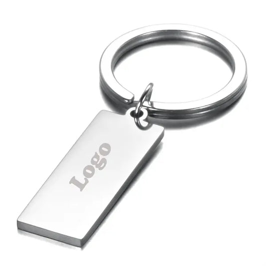 Rectangle Engravable Stainless Steel Keychain