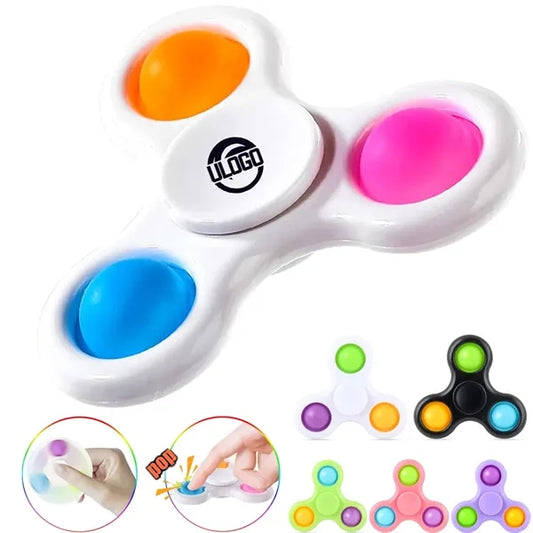 Rotatable Push-Pop Bubble Fidget Sensory Spinner Toy