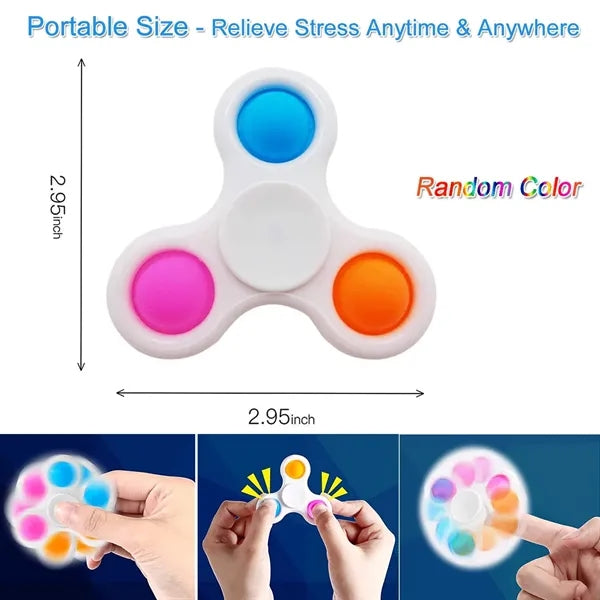 Rotatable Push-Pop Bubble Fidget Sensory Spinner Toy