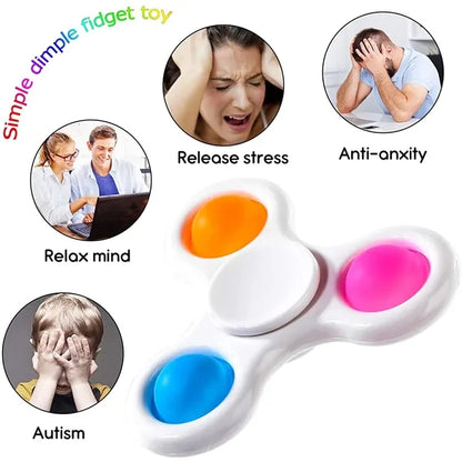 Rotatable Push-Pop Bubble Fidget Sensory Spinner Toy