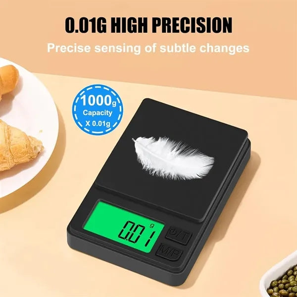Digital Pocket Scale 1000g x 0.01g Precision Gram Weigh