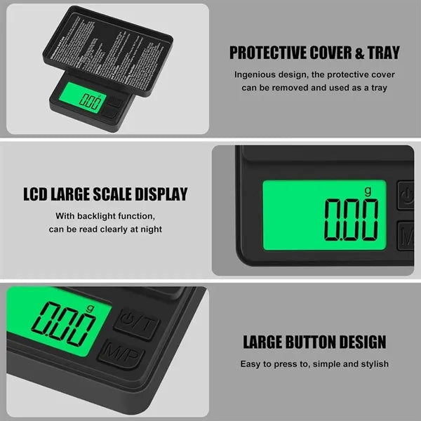 Digital Pocket Scale 1000g x 0.01g Precision Gram Weigh