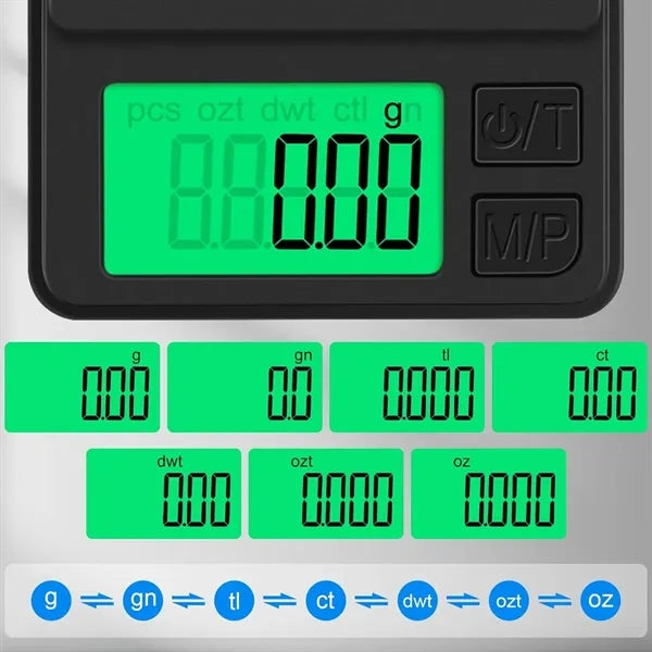Digital Pocket Scale 1000g x 0.01g Precision Gram Weigh