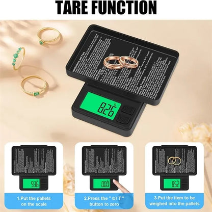 Digital Pocket Scale 1000g x 0.01g Precision Gram Weigh