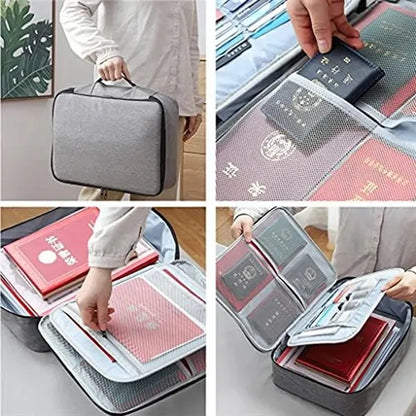 Waterproof 3 Layers Document File Organizer Bag with Lock