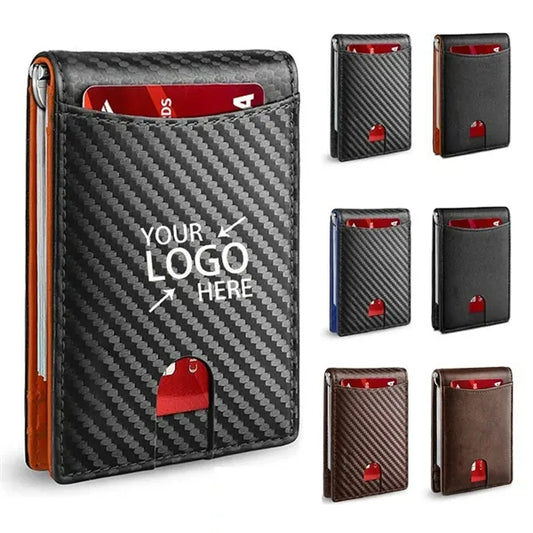 Mens Slim Wallet RFID Blocking Money Clip Credit Card Holder