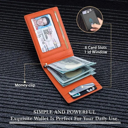 Mens Slim Wallet RFID Blocking Money Clip Credit Card Holder