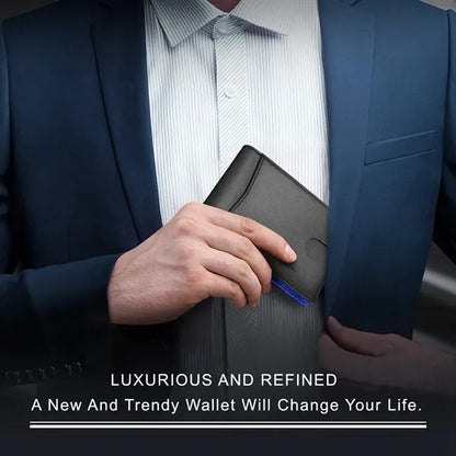 Mens Slim Wallet RFID Blocking Money Clip Credit Card Holder