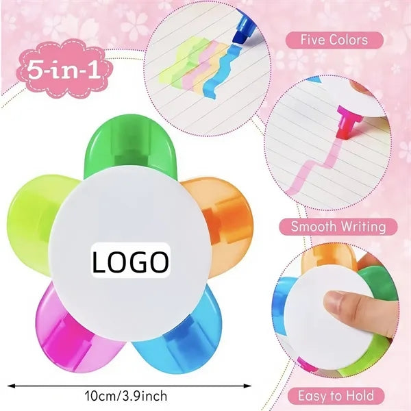 Floral 5-in-1 Highlighter Pen