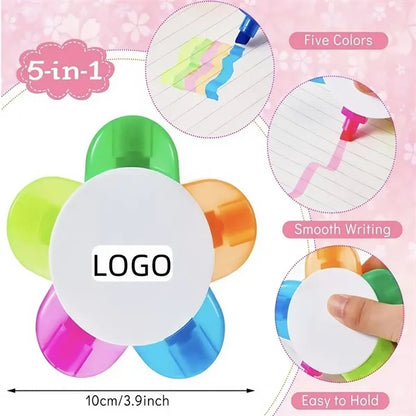 Floral 5-in-1 Highlighter Pen