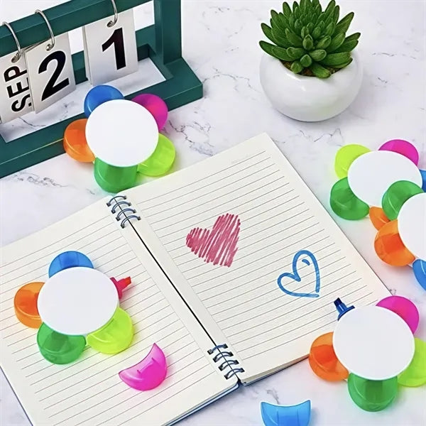 Floral 5-in-1 Highlighter Pen