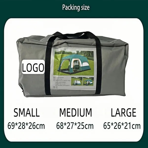 Family Camping Tent 2 Room Waterproof Spacious Instant Setup