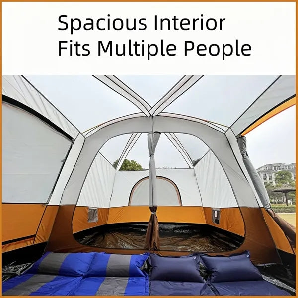 Family Camping Tent 2 Room Waterproof Spacious Instant Setup