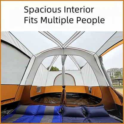 Family Camping Tent 2 Room Waterproof Spacious Instant Setup