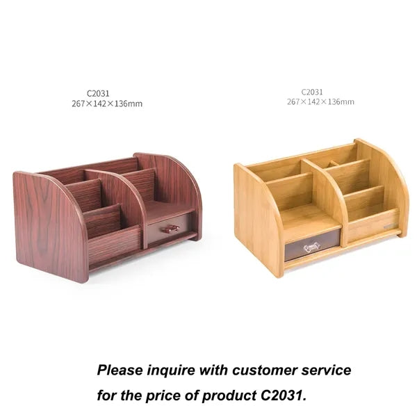 Wooden Desktop Stationery Storage Stand Dressing Box