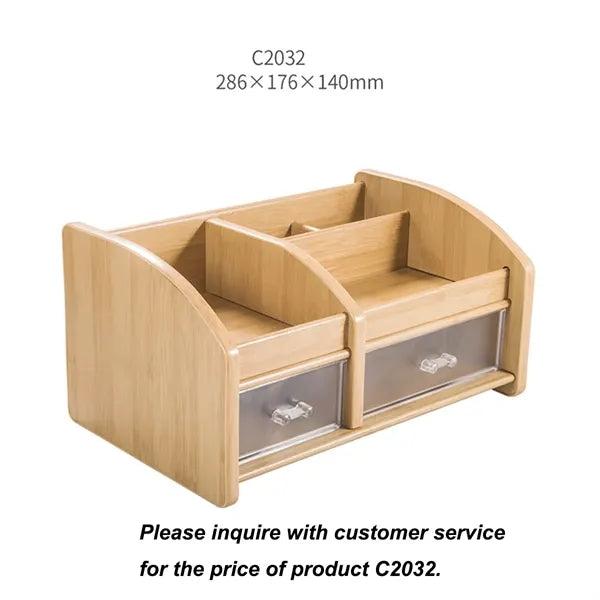 Wooden Desktop Stationery Storage Stand Dressing Box