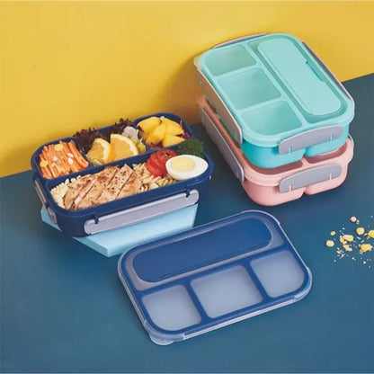 Divided Plastic Lunch Box For Students And Office Workers